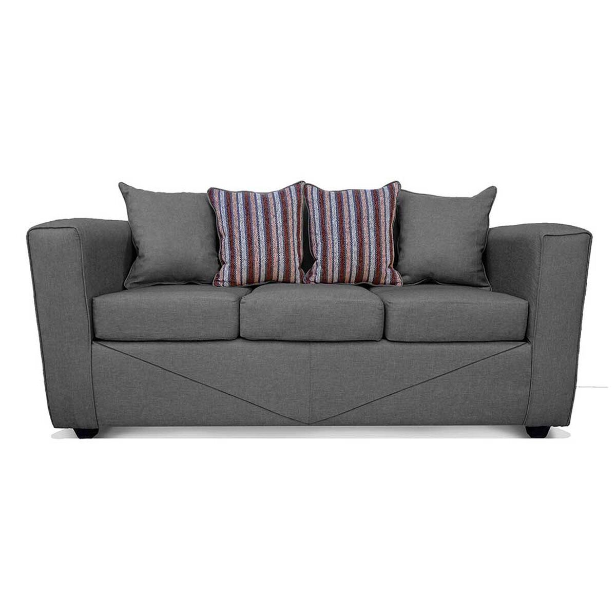 Juego de Living Elegant Detail Santa Fe Sofá 3 Cuerpos + Sofá 2 Cuerpos + Sillón 1 Cuerpo Gris