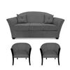 Juego de Living Elegant Detail Oregon  Sof&aacute; 3 Cuerpos + Dos Sillones 1 Cuerpo Gris