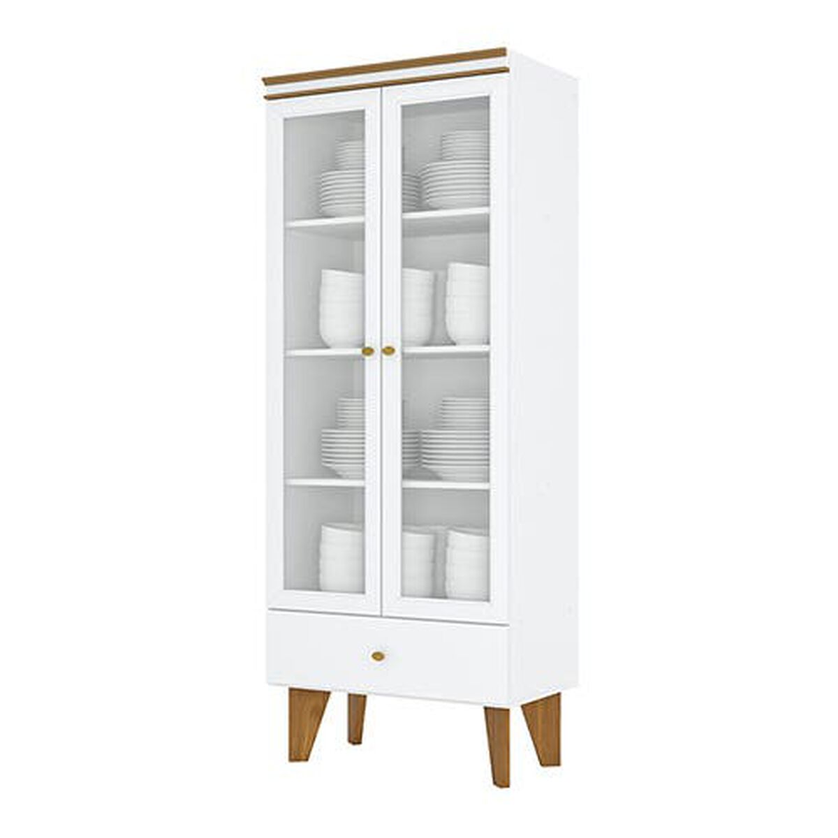Vitrina Home Mobili Cristal Hasta Blanco