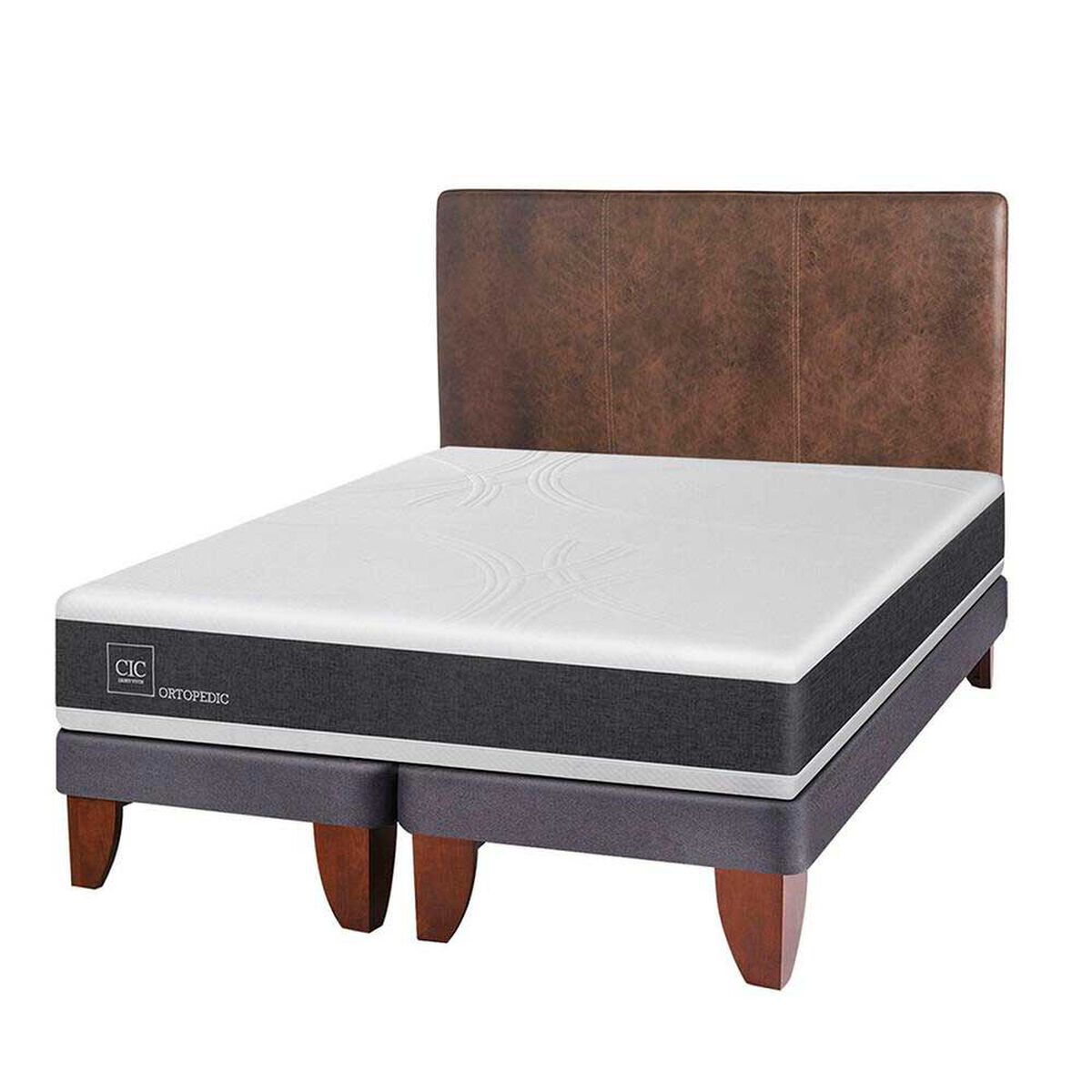 Cama Europea CIC Base Dividida King Ortopedic + Respaldo Baker