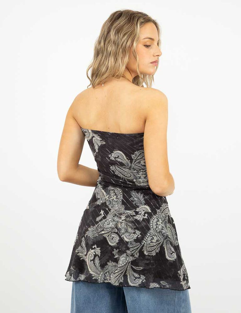 Vestido Mini Strapless Mujer Icono