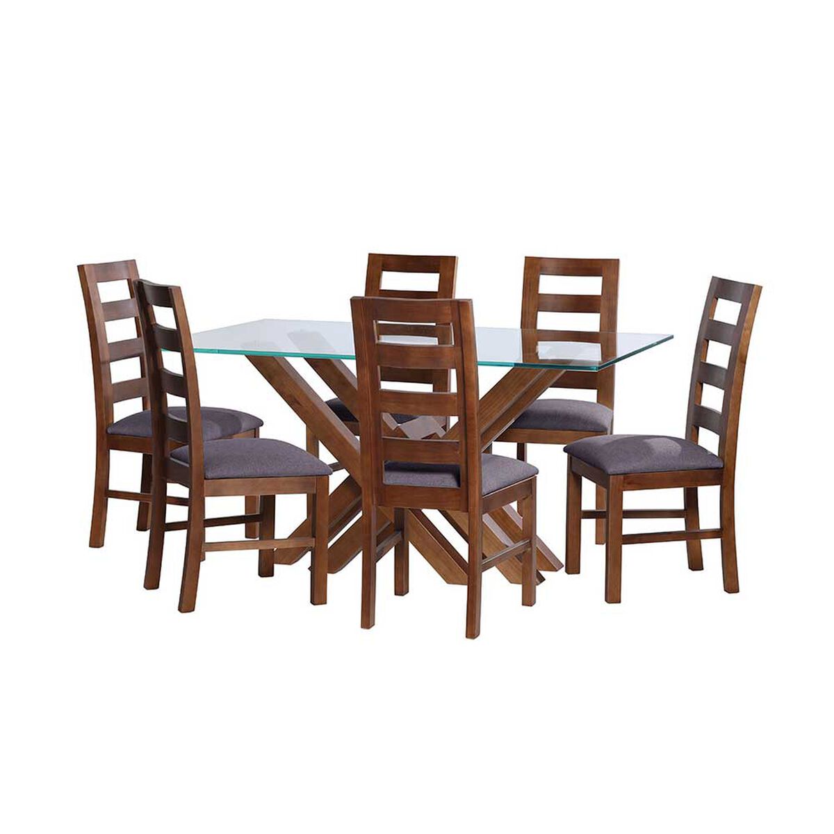 Juego de Comedor Latam Home Merida 6 Sillas Gris Oscuro