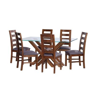 Imagen 1 del producto Juego de Comedor Latam Home Merida 6 Sillas Gris Oscuro