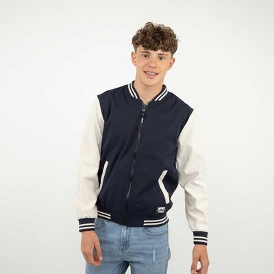 Chaqueta Bomber Hombre Icono Azul