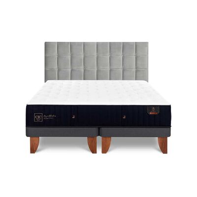 Cama Europea CIC Base Dividida 2 Plazas Premium + Respaldo Sile