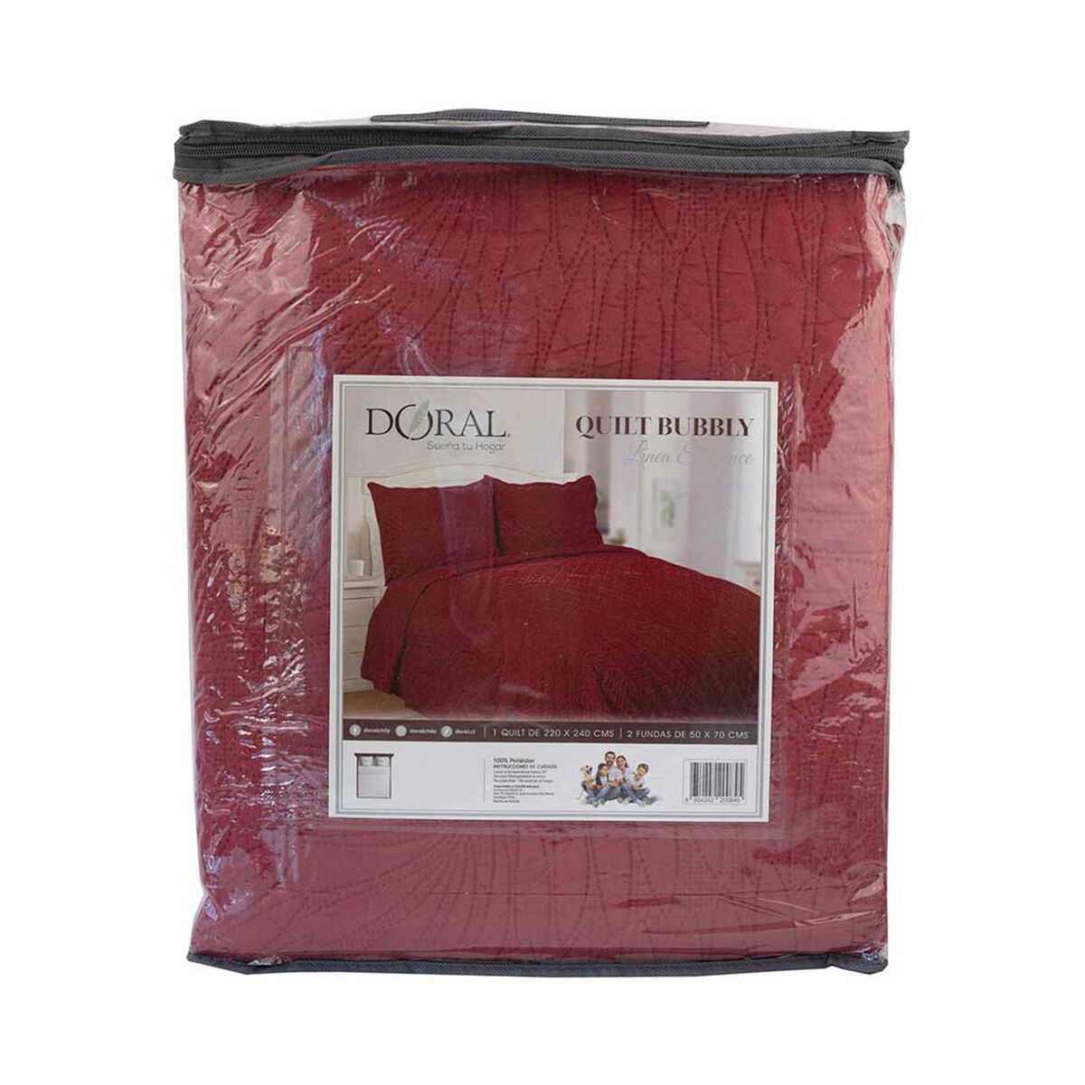 Quilt Doral 2 Plazas Burdeo Bubbly