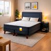 Cama Europea Drimkip 2 Plazas Eurotop Base Dividida + Respaldo + Velador Rover