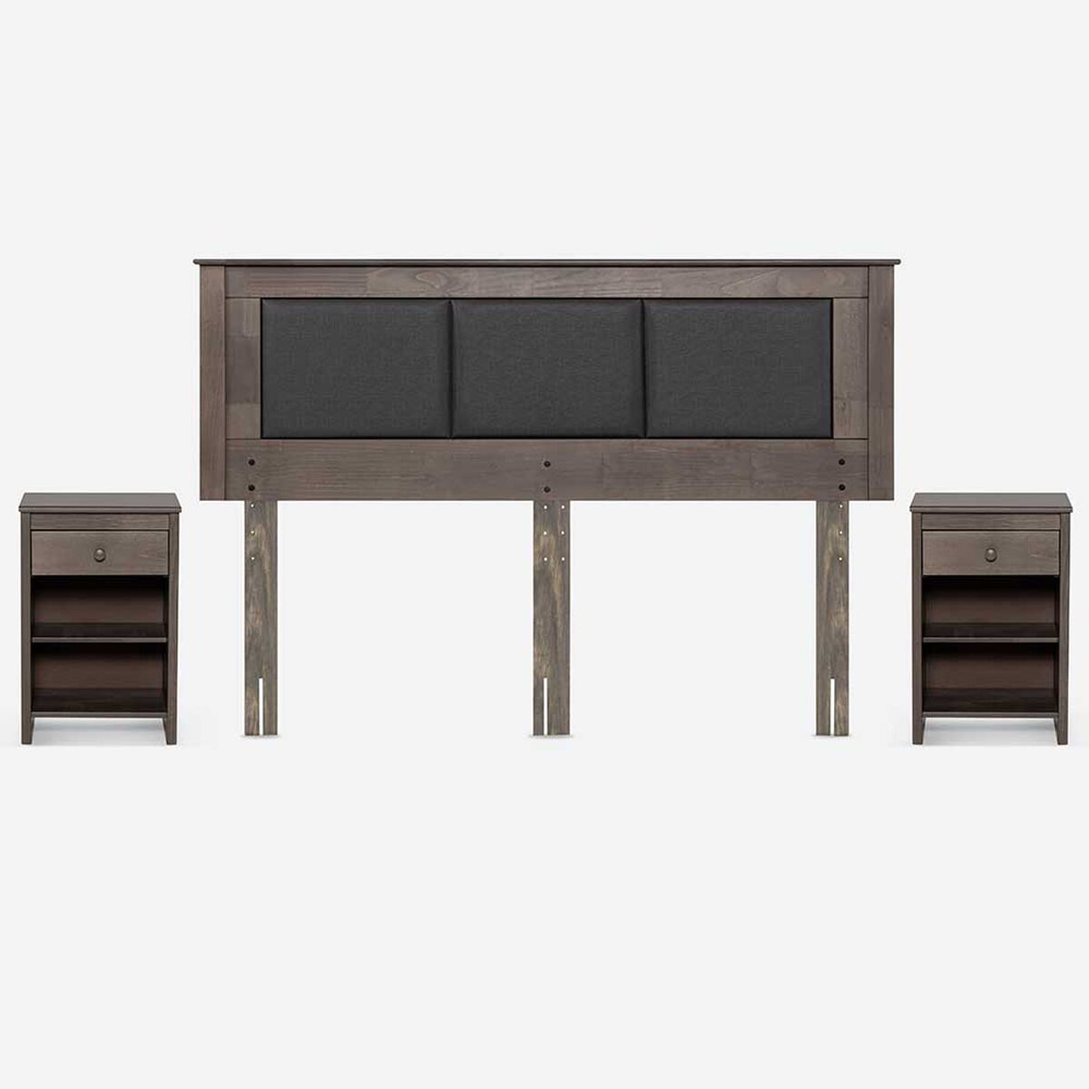 Combo Cama Europea Rosen King New Style 6 BD + Respaldo y Veladores Rachel