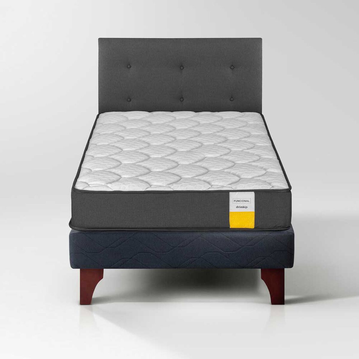 Cama Europea Drimkip 1,5 Plazas Funcional + Respaldo Royal