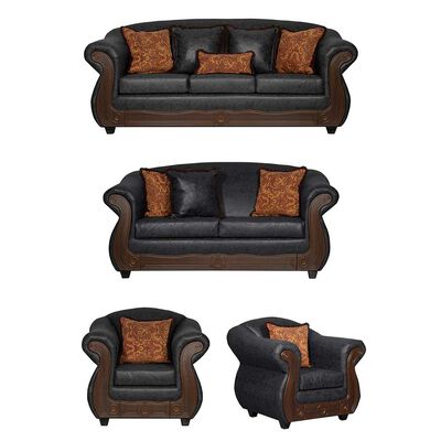 Imagen 1 del producto Juego de Living Black Factory Estambul 7 Cuerpos Negro