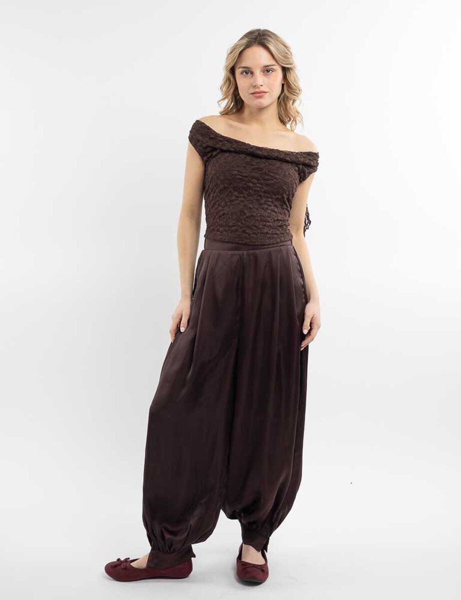 Pantal&oacute;n Harem Satinado Mujer Icono