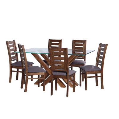 Imagen 1 del producto Juego de Comedor Latam Home Merida 6 Sillas Gris Oscuro