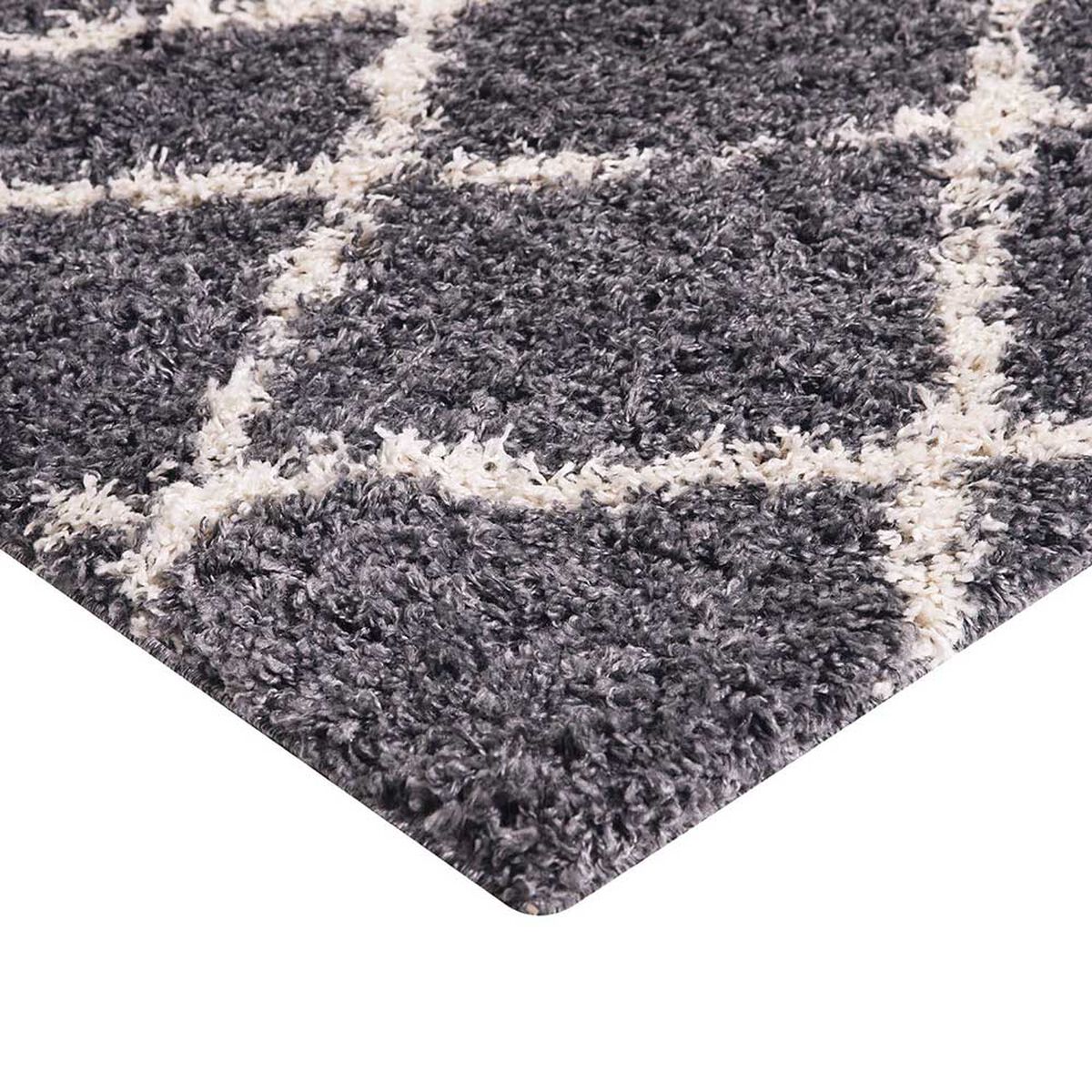 Alfombra Dib Shaggy Design 150 x 220 cm Gris