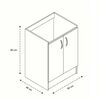 Mueble Base para Lavaplatos Mobikit Mediano 2 Puertas Blanco