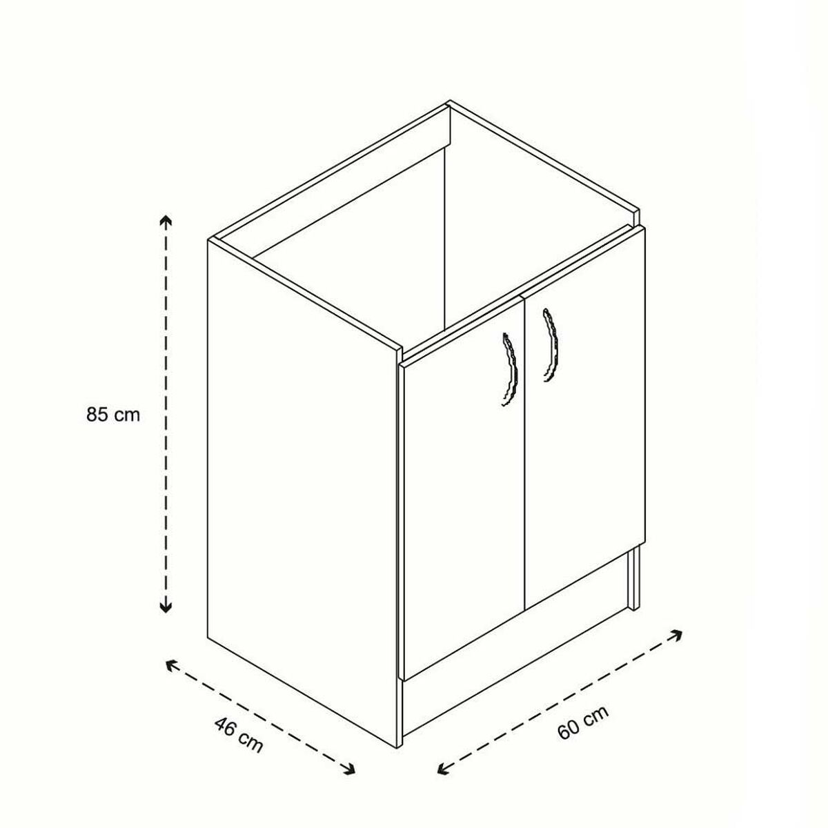 Mueble Base para Lavaplatos Mobikit Mediano 2 Puertas Blanco