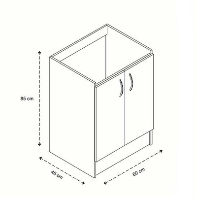 Imagen 2 del producto Mueble Base para Lavaplatos Mobikit Mediano 2 Puertas Blanco