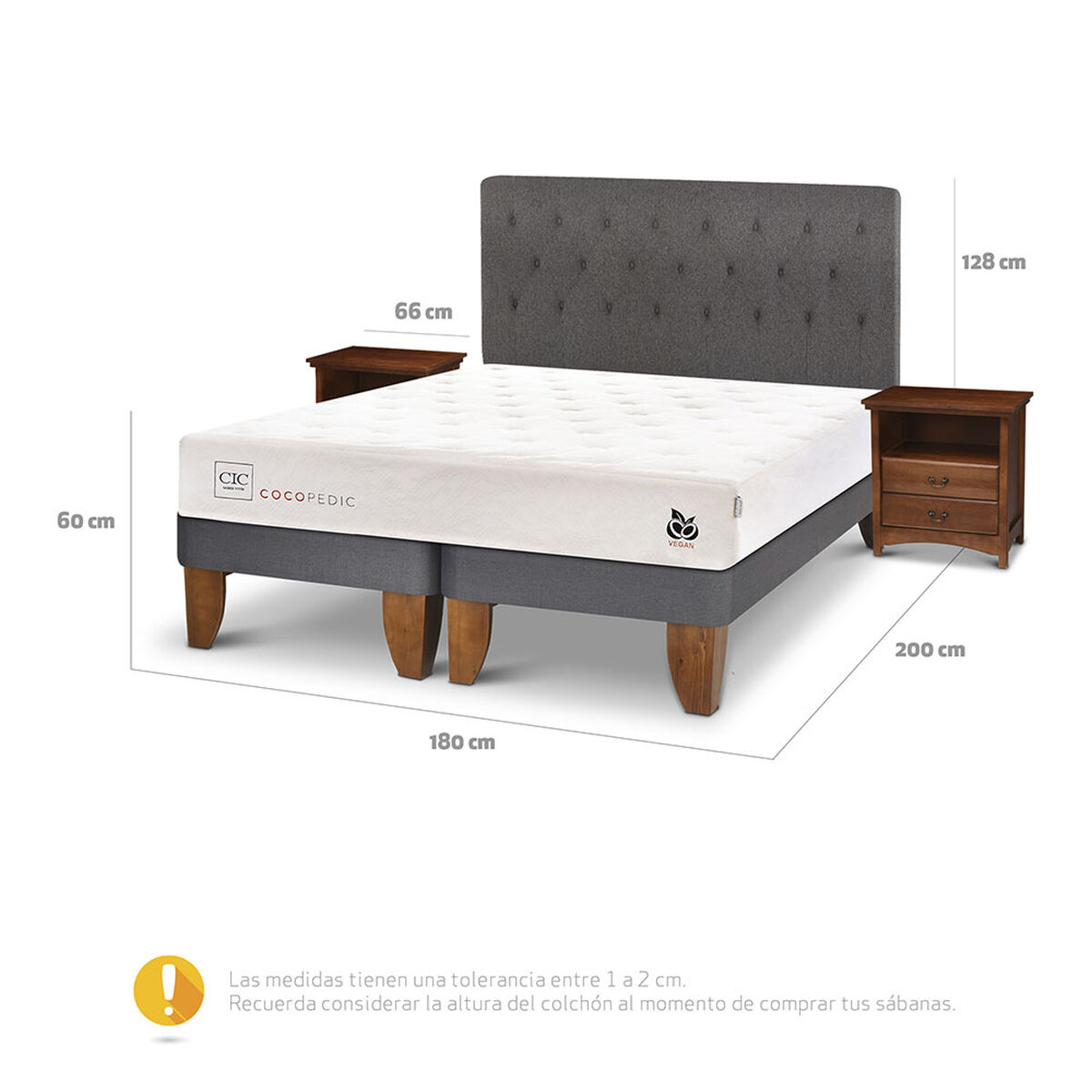 Cama Europea CIC Base Dividida King Cocopedic