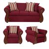 Juego de Living Deco Outlet Tarento Sofá 3 Cuerpos + Dos Sillones 1 Cuerpo Burdeo