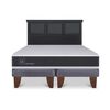 Cama Europea CIC Base Dividida 2 Plazas Ortopedic + Respaldo Torino Negro