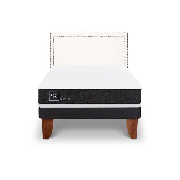 Cama Europea CIC 1,5 Plazas Ortopedic + Respaldo Danubio