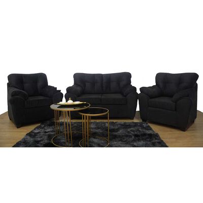 Juego de Living Almore Urban Negro  2 - 1 - 1
