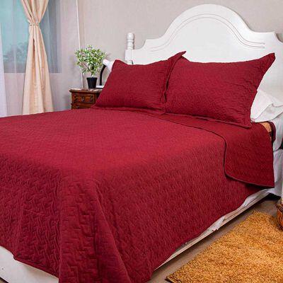 Quilt Doral 2 Plazas Burdeo Velvety