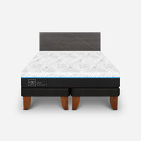 Cama Europea CIC Green Infinity 2 Plazas + 1 Respaldo Villarrica Gris