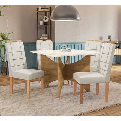 Imagen 2 del producto Juego de Comedor Yardas Bari 4 Sillas Off White