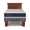 Cama Europea CIC 1,5 Plazas New Ortopedic + Respaldo Dublin Caramelo