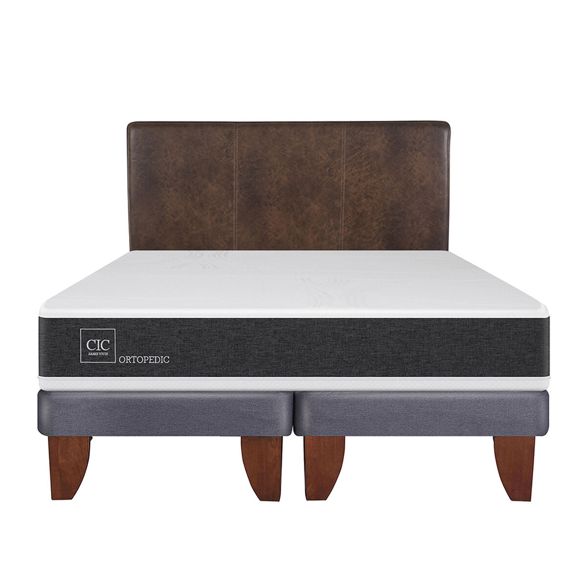 Cama Europea CIC Base Dividida King Ortopedic + Respaldo Baker