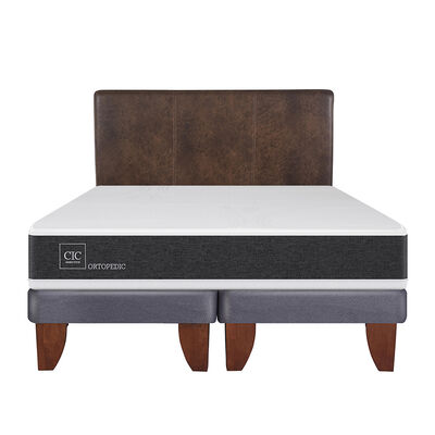 Cama Europea CIC Base Dividida King Ortopedic + Respaldo Baker