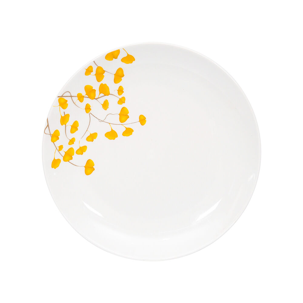 Set Platos Hondo Doral Flor 4 Piezas Amarillo