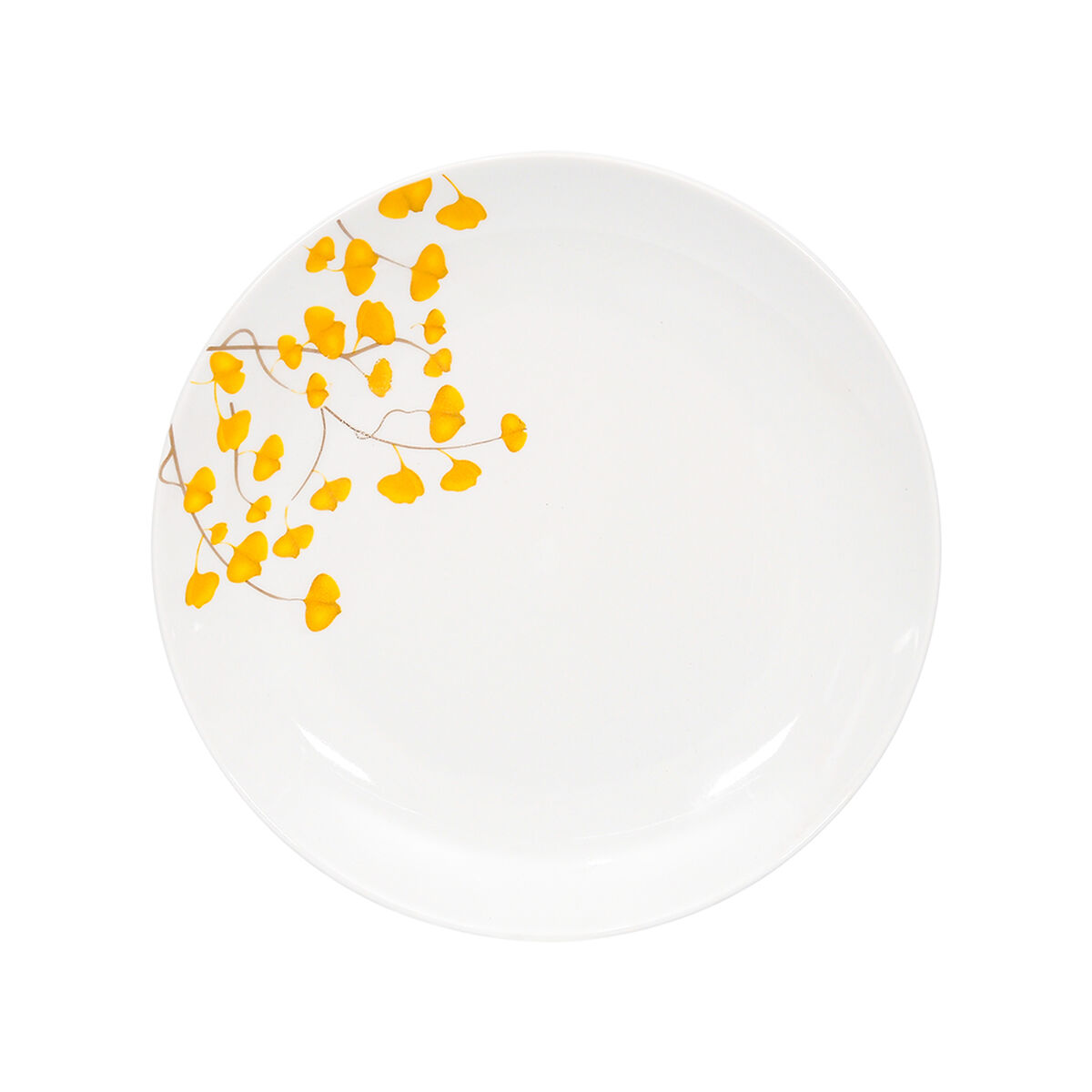 Set Platos Hondo Doral Flor 4 Piezas Amarillo