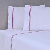 Sábana Mashini 144 Hilos Súper King Bordada Line Rosado