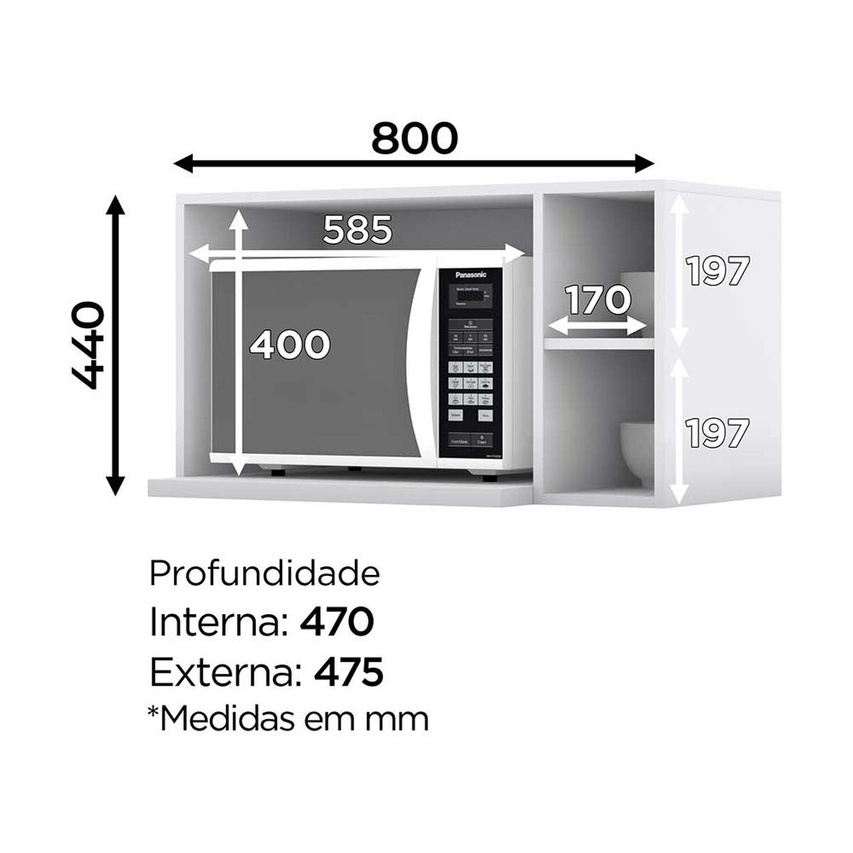 Mueble de Cocina Aereo  Home Mobili Americana Blanco