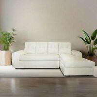 Seccional Izquierdo Elegant Houston Cheise PU 5 Cuerpos Tostado