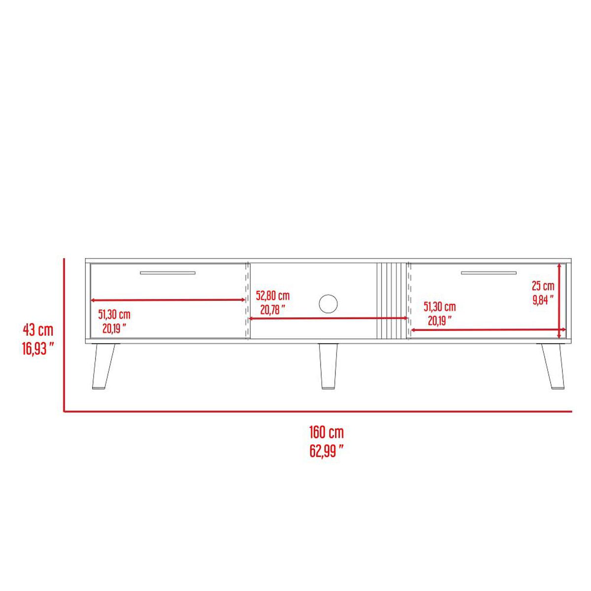Rack TV TuHome Vance Hasta 65" Blanco Y Fresno