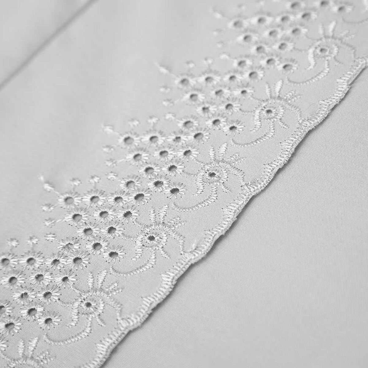 Juego de Sábanas Broderie Dreams 1,5 Plazas Liso Gris