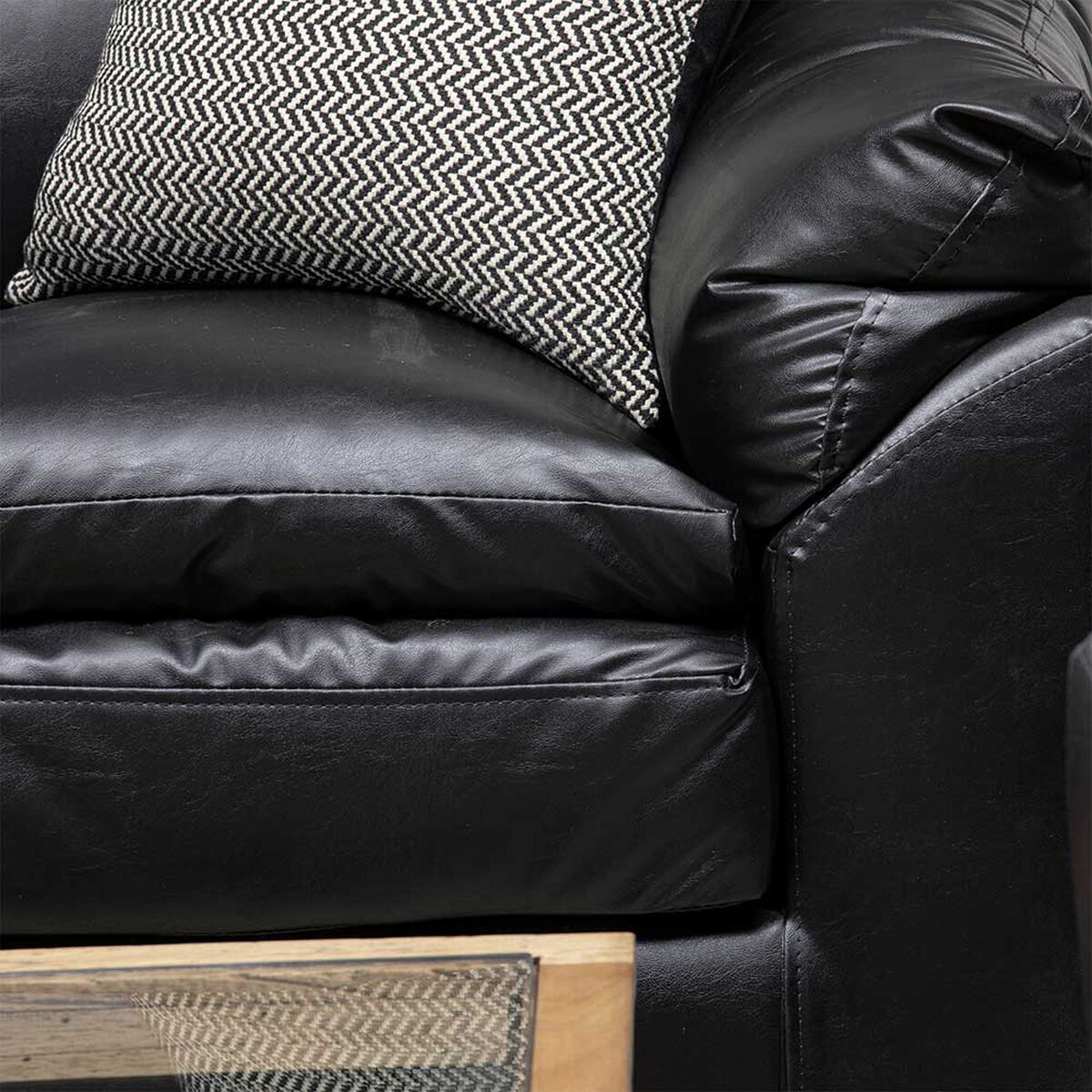 Juego de Living Almore Belén Sofá 2 Cuerpos + Dos Sillones 1 Cuerpo Negro