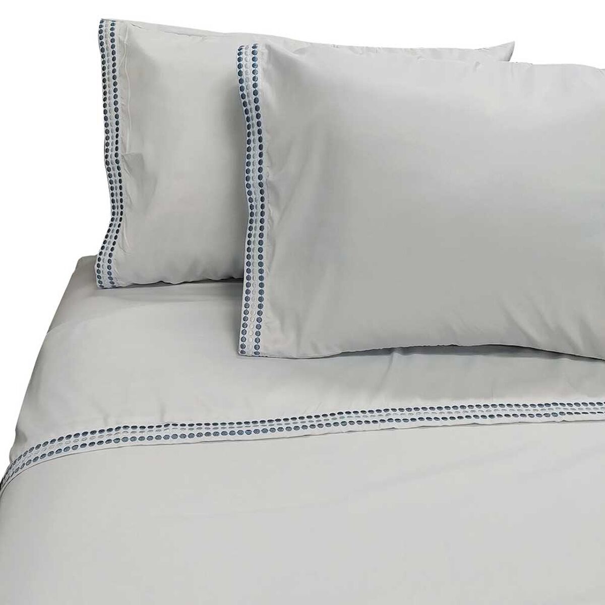 Juego de Sábanas Bordada Illusions Microfibra King Celeste