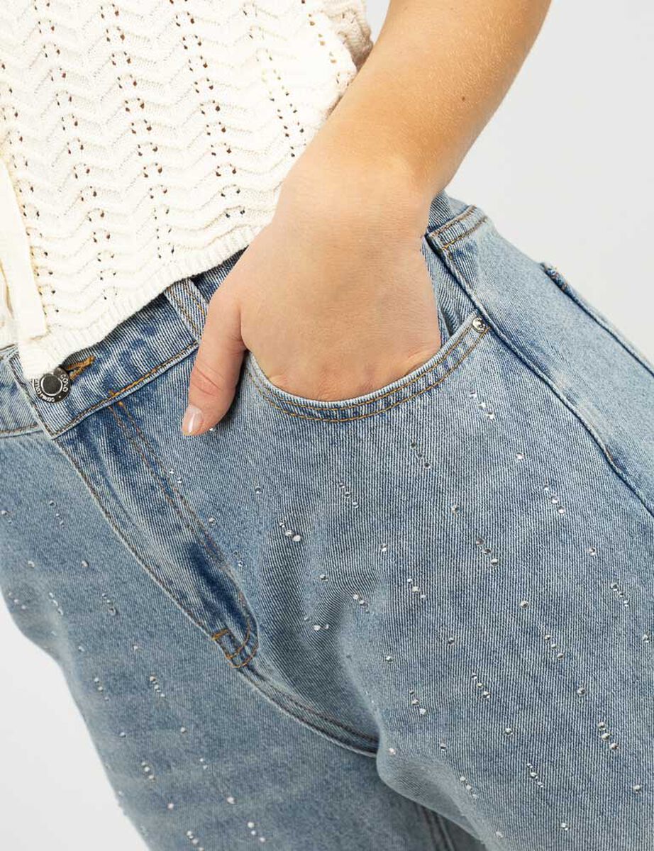 Jeans Indigo Apliques Mujer Icono