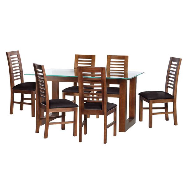 Juego de Comedor Latam Home Pamplona Segovia 6 Sillas Velvet Beige