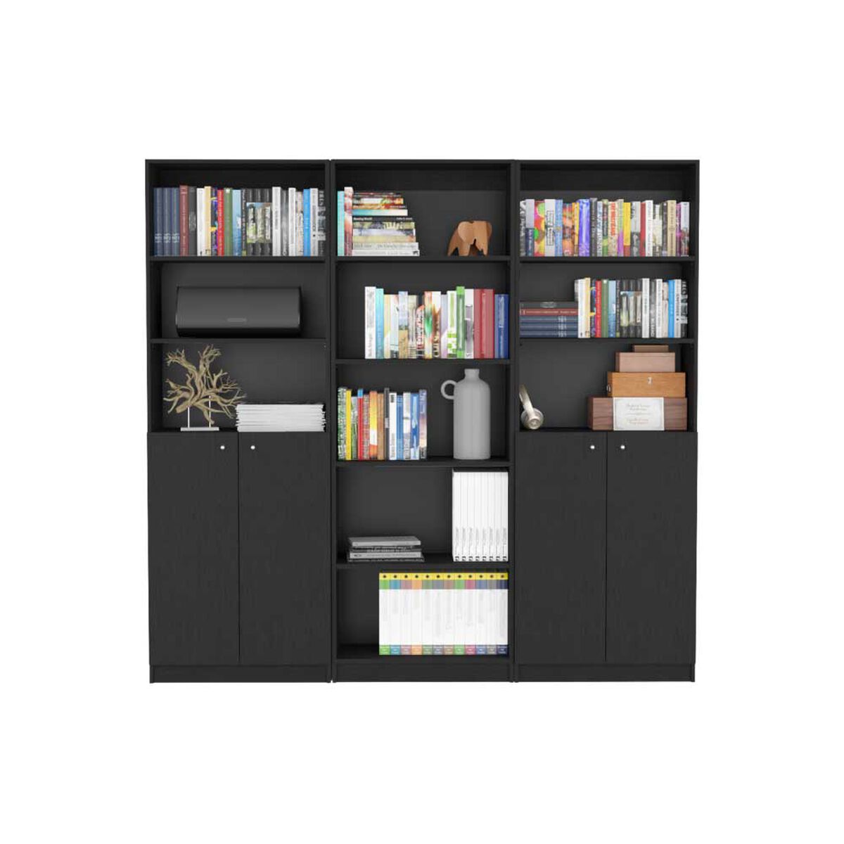 2 Estantes 2 Puertas + Estante 5 Repisas TuHome Home Wengue