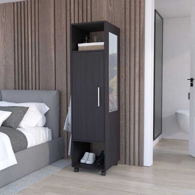 Clóset TuHome Custer con Espejo 1 Puerta Wengue