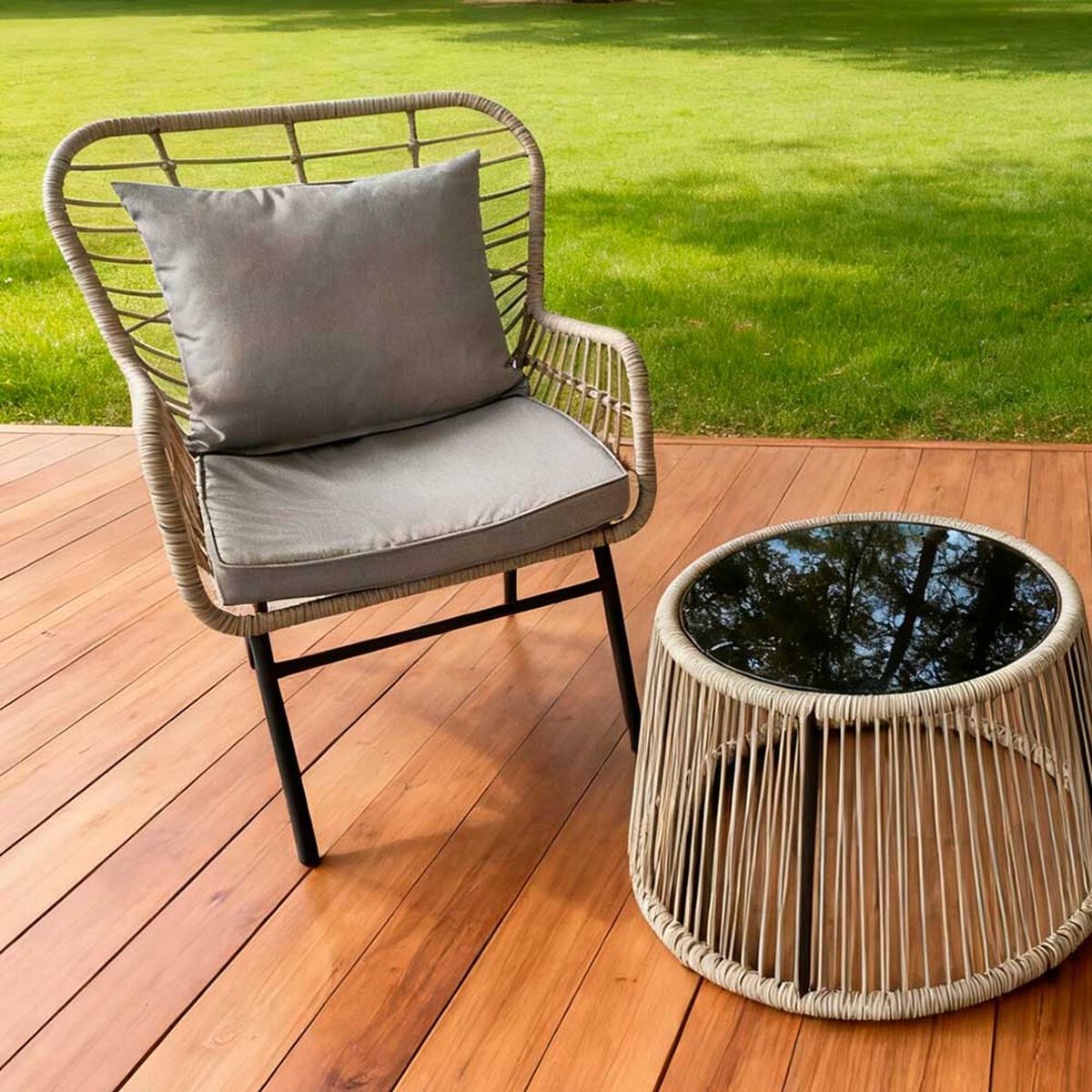 Set de Terraza Idetex Amalfi 3 Piezas Beige