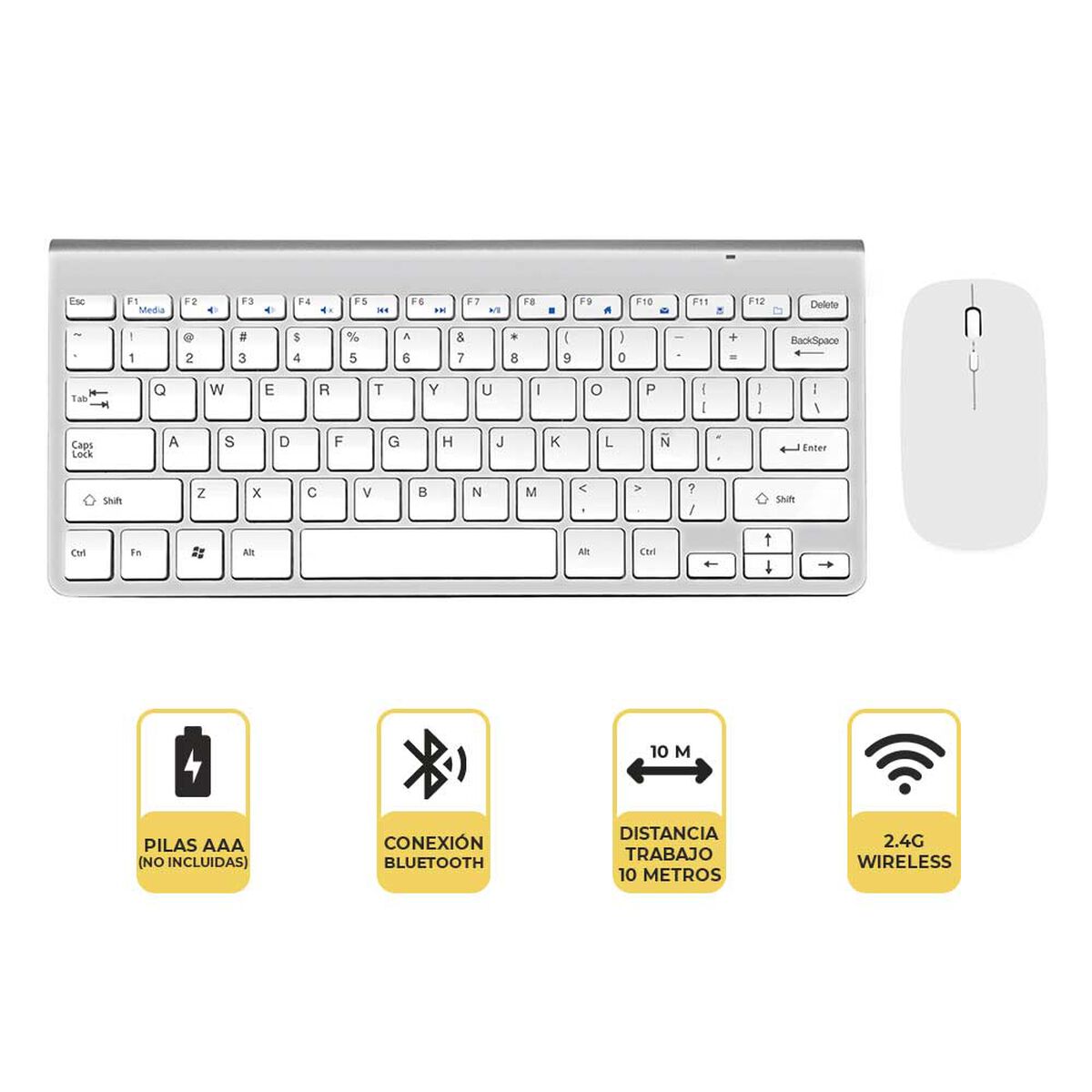 Kit Teclado + Mouse Levo + Audífonos Lhotse Rm12 Celeste