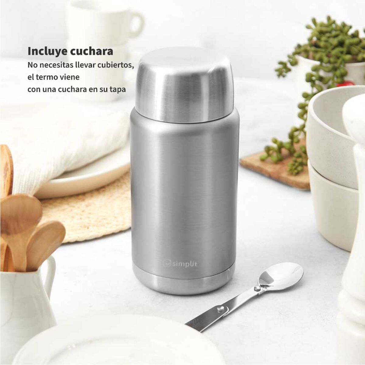 Termo de Comida Simplit Acero Inox 750 ml Gris