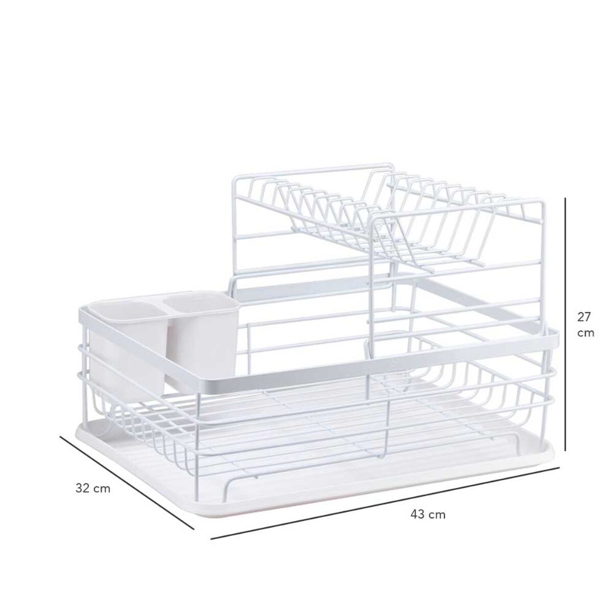 Secaplatos Escurridor 2 Niveles Acero Inoxidable Simplit Blanco