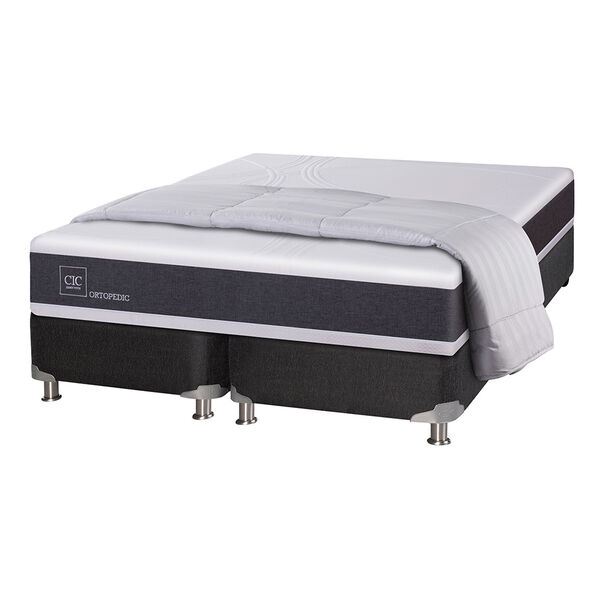 Box Spring CIC Base Dividida 2 Plazas Ortopedic + Plumón