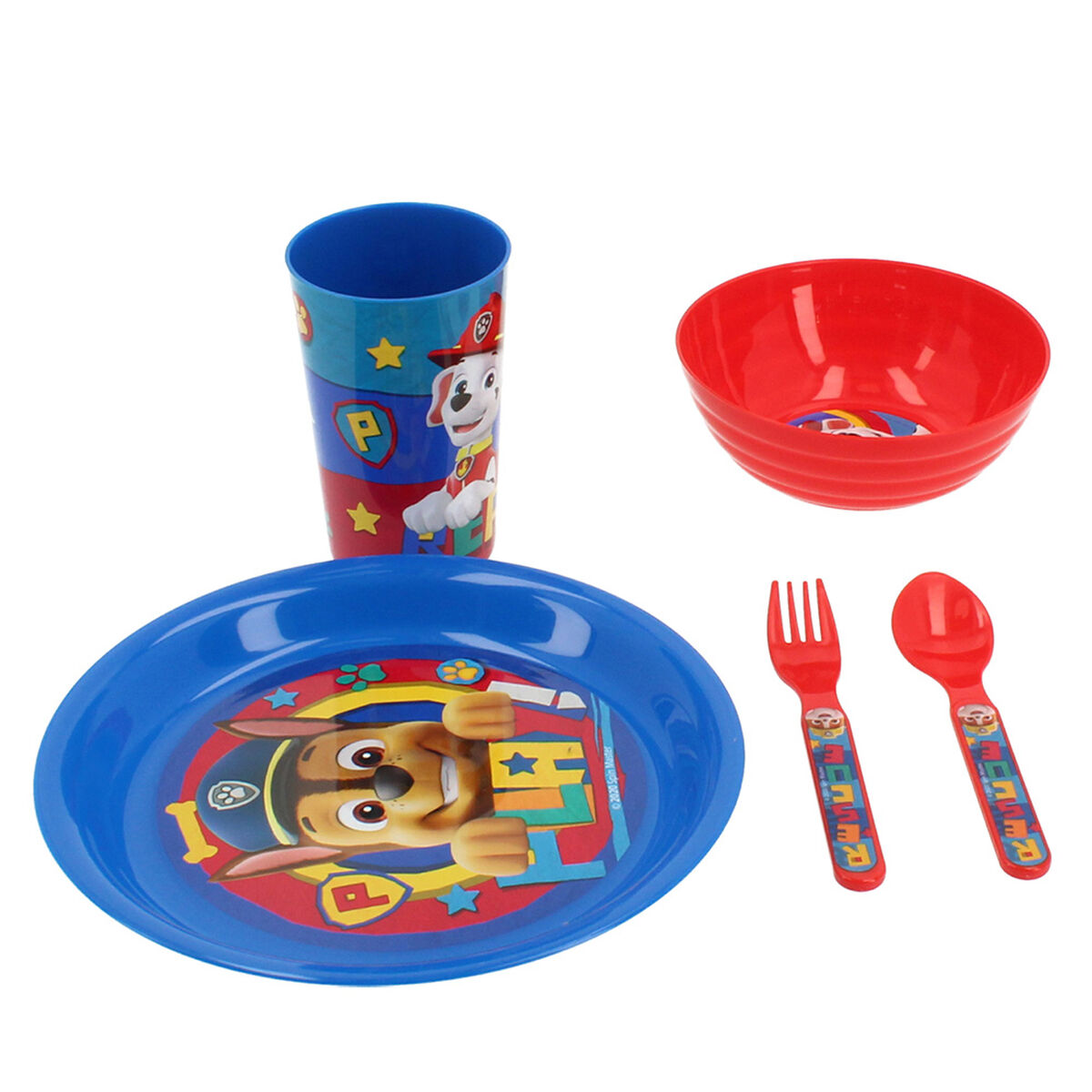 Set 5 Piezas Vajilla Infantil Paw Patrol Azul